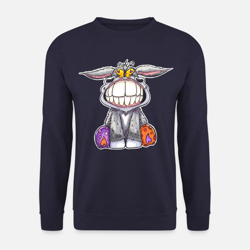Grinse Esel - ein Lächeln sagt mehr als 1000 Worte - Unisex Pullover - Navy