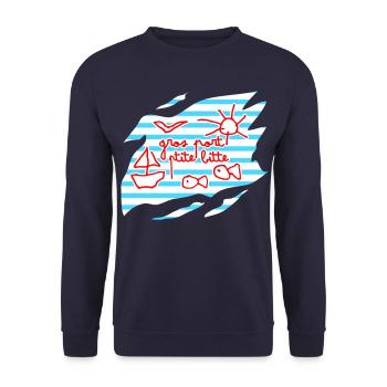 Marin dysorthographique - Sweat-shirt Unisexe - marine - Devant - Alina (178cm) & Michal (187cm)