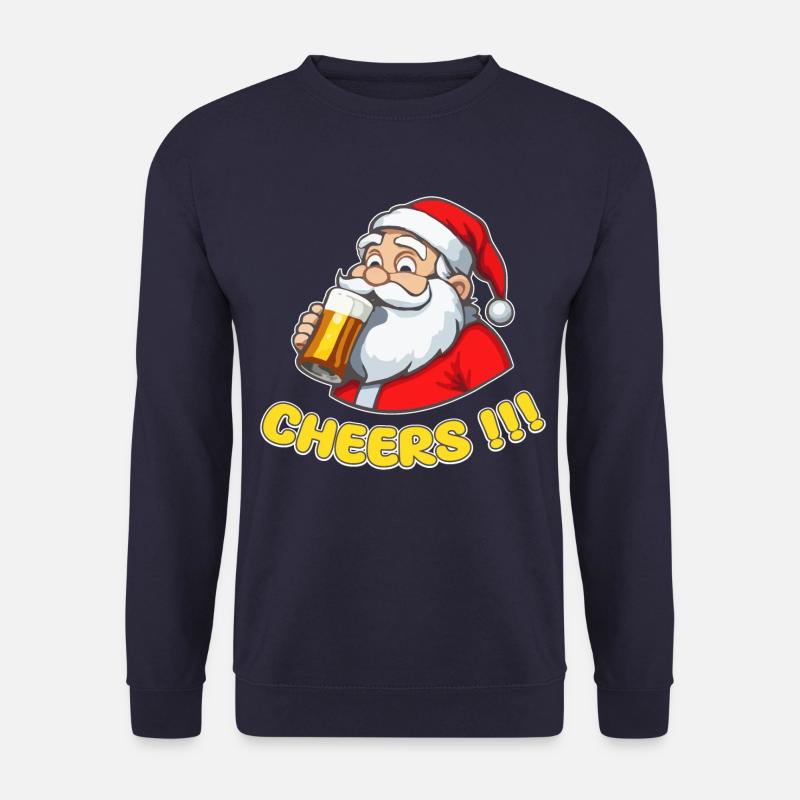Weihnachtsmann mit Bier Cheers!!! - Unisex Pullover - Navy