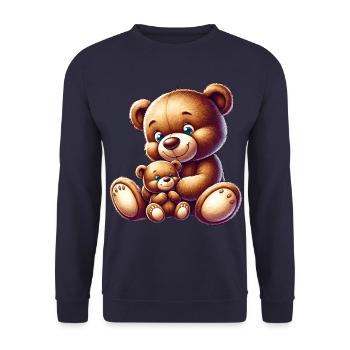 Maman ours mignonne avec bébé - Sweat-shirt Unisexe - marine - Devant - Alina (178cm) & Michal (187cm)