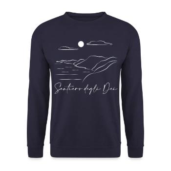 Path of the Gods Lineart - Unisex Sweatshirt - navy - Front - Alina (178cm) & Michal (187cm)