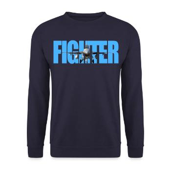 Fighter F-16 Fighting Falcon - Unisex Pullover - Navy - Vorne - Alina (178cm) & Michal (187cm)