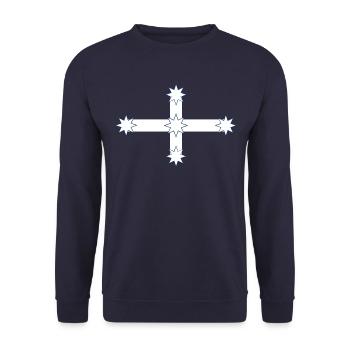 Australische Eureka-Flagge - Unisex Pullover - Navy - Vorne - Alina (178cm) & Michal (187cm)