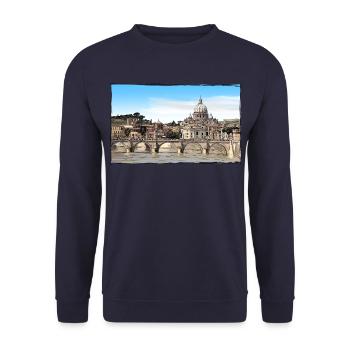 Rome - Unisex Sweatshirt - navy - Front - Alina (178cm) & Michal (187cm)