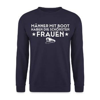 Les hommes avec un bateau ont les plus belles femmes - Sweat-shirt Unisexe - marine - Devant - Alina (178cm) & Michal (187cm)