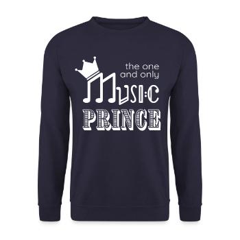 Music Prince - Geschenk für Jungs die Musik lieben - Unisex Pullover - Navy - Vorne - Alina (178cm) & Michal (187cm)