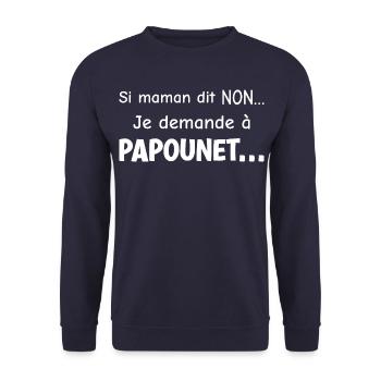Komplize Papa - Unisex Pullover - Navy - Vorne - Alina (178cm) & Michal (187cm)