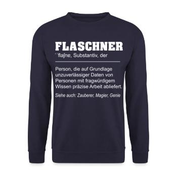 Flaschner lustige Definition - Unisex Pullover - Navy - Vorne - Alina (178cm) & Michal (187cm)