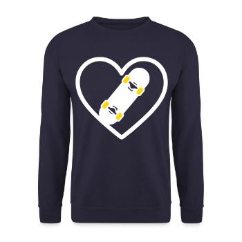 Skateboard Herz Street Sport Leidenschaft - Unisex Pullover - Navy - Vorne - Alina (178cm) & Michal (187cm)