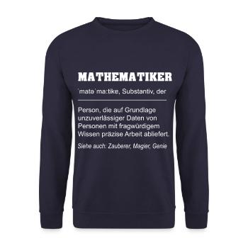 Mathematician Definition - Unisex Sweatshirt - navy - Front - Alina (178cm) & Michal (187cm)