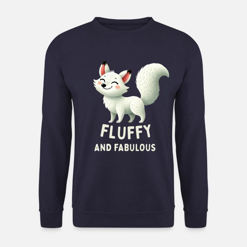 Fluffy White Fox - Unisex Sweatshirt - navy