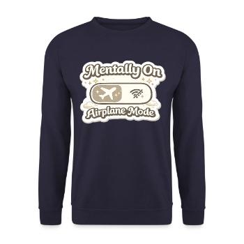 Mentally on Airplane Mode Selfcare Health Vibes - Unisex Sweatshirt - navy - Front - Alina (178cm) & Michal (187cm)