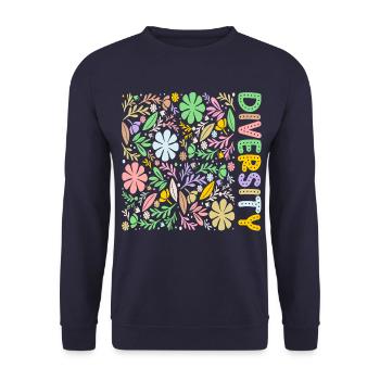Blumenvielfalt - Unisex Pullover - Navy - Vorne - Alina (178cm) & Michal (187cm)