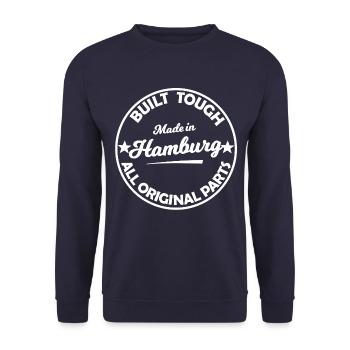 Hamburg Original Parts Stamp - Unisex Pullover - Navy - Vorne - Alina (178cm) & Michal (187cm)