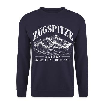 Zugspitze Alpen Wandern Bayern Berge Geschenk - Unisex Pullover - Navy - Vorne - Alina (178cm) & Michal (187cm)