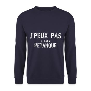 J Peux pas j ai pétanque - Sweat-shirt Unisexe - marine - Devant - Alina (178cm) & Michal (187cm)