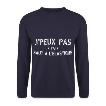 J peux pas j ai saut à l élastique - Sweat-shirt Unisexe - marine - Devant - Alina (178cm) & Michal (187cm)