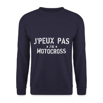 J peux pas j ai Motocross - Sweat-shirt Unisexe - marine - Devant - Alina (178cm) & Michal (187cm)