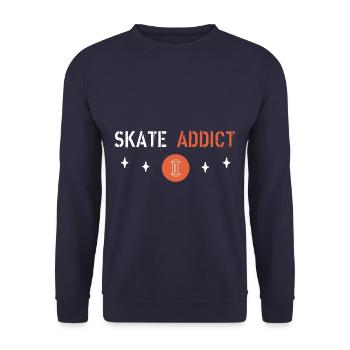 Skate addict - Sweat-shirt Unisexe - marine - Devant - Alina (178cm) & Michal (187cm)