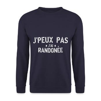 J peux pas j ai randonnée - Sweat-shirt Unisexe - marine - Devant - Alina (178cm) & Michal (187cm)