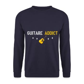 Guitar addict - Unisex Sweatshirt - navy - Front - Alina (178cm) & Michal (187cm)