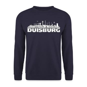 duisburg_city_lines - Unisex Sweatshirt - navy - Front - Alina (178cm) & Michal (187cm)