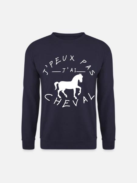 J’peux pas j’ai Cheval Equitation Poney - Sweat-shirt Unisexe - marine