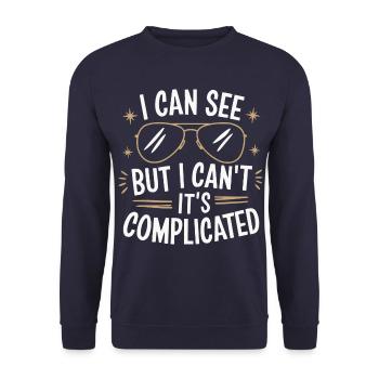 Blinde Blindheit Sehbehinderte Menschen - Unisex Pullover - Navy - Vorne - Alina (178cm) & Michal (187cm)