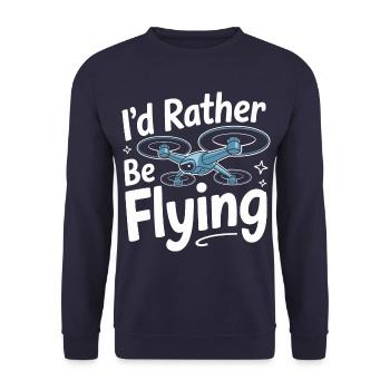 Dronen Pilot Quadrocopter Drone - Unisex Pullover - Navy - Vorne - Alina (178cm) & Michal (187cm)