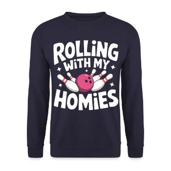 Bowling Bowler Pin Ball Bowling Ball - Sweat-shirt Unisexe - marine - Devant - Alina (178cm) & Michal (187cm)