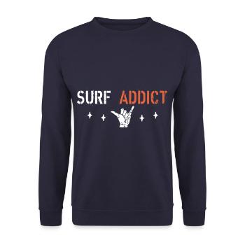 Surf addict - Unisex Sweatshirt - navy - Front - Alina (178cm) & Michal (187cm)
