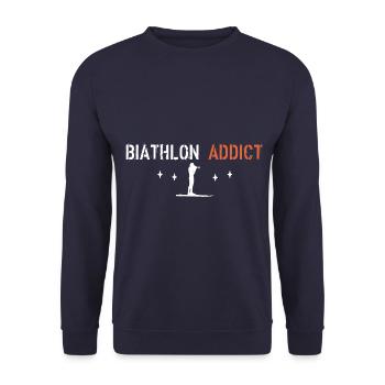Biathlon addict - Unisex Sweatshirt - navy - Front - Alina (178cm) & Michal (187cm)