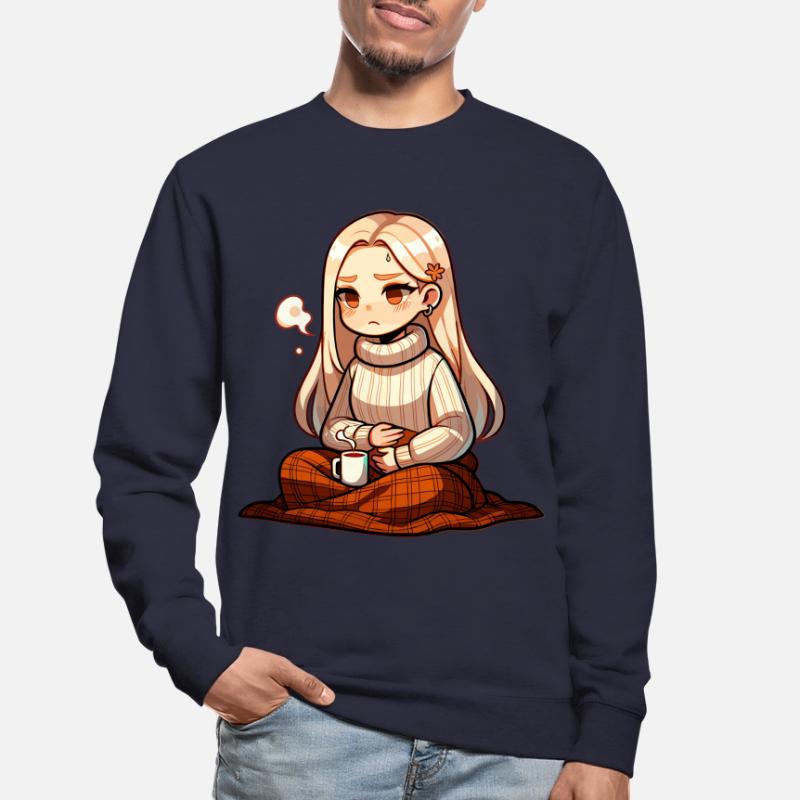 Gemütlicher Herbsttag mit Tee und Strickpullover Unisex Pullover