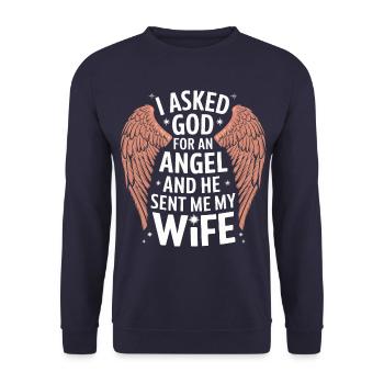 Frau Ehefrau Partnerin Familie Verheiratet - Unisex Pullover - Navy - Vorne - Alina (178cm) & Michal (187cm)