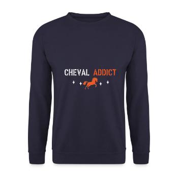 Horse addict - Unisex Sweatshirt - navy - Front - Alina (178cm) & Michal (187cm)