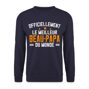 Officiellement Le Meilleur Beau Papa Du Monde - Sweat-shirt Unisexe - marine - Devant - Alina (178cm) & Michal (187cm)