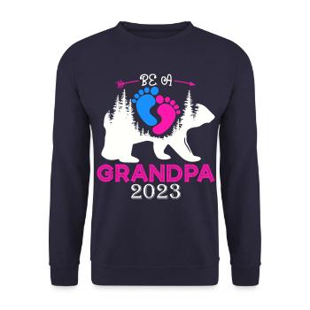 Futur grand-père 2023, 2023 Je serai grand-père, 2023 grand-père - Sweat-shirt Unisexe - marine - Devant - Alina (178cm) & Michal (187cm)