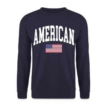 Américain - Sweat-shirt Unisexe - marine - Devant - Alina (178cm) & Michal (187cm)
