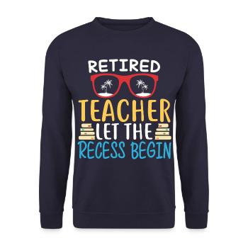 Lehrer im Ruhestand, Lehrer in Rente - Unisex Pullover - Navy - Vorne - Alina (178cm) & Michal (187cm)
