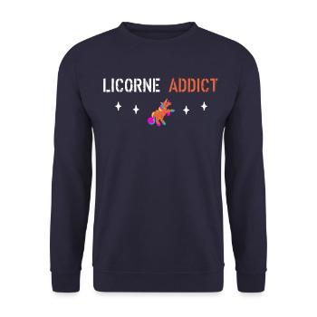 Unicorn addict - Unisex Sweatshirt - navy - Front - Alina (178cm) & Michal (187cm)