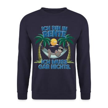 Je suis à la retraite, je n’ai rien à faire - Sweat-shirt Unisexe - marine - Devant - Alina (178cm) & Michal (187cm)