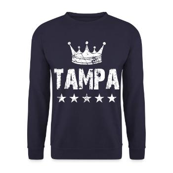 Tampa Krone Sterne - Unisex Pullover - Navy - Vorne - Alina (178cm) & Michal (187cm)