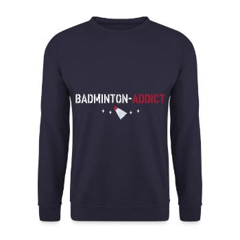 Badminton-Süchtige - Unisex Pullover - Navy - Vorne - Alina (178cm) & Michal (187cm)