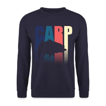 Pêcheur de pêcheur de carpe rétro - Sweat-shirt Unisexe - marine - Devant - Alina (178cm) & Michal (187cm)