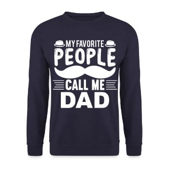 Sie Nennen mich Dad, Papa und Papi - Unisex Pullover - Navy - Vorne - Alina (178cm) & Michal (187cm)