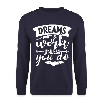 Träume erfüllen sich nur wenn du etas dafür tust - Unisex Pullover - Navy - Vorne - Alina (178cm) & Michal (187cm)