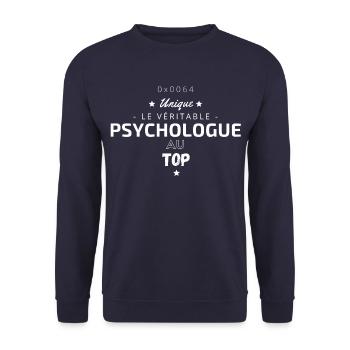 Le véritable Psychologue au top - Sweat-shirt Unisexe - marine - Devant - Alina (178cm) & Michal (187cm)