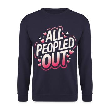 Introvert, antisocial, introvert - Unisex Sweatshirt - navy - Front - Alina (178cm) & Michal (187cm)