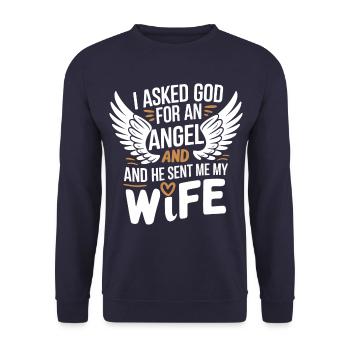 Frau Ehefrau Partnerin Familie Verheiratet - Unisex Pullover - Navy - Vorne - Alina (178cm) & Michal (187cm)