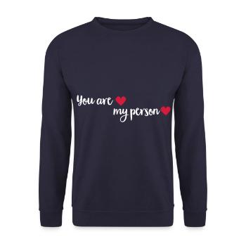 mypersonw - Unisex Sweatshirt - navy - Front - Alina (178cm) & Michal (187cm)